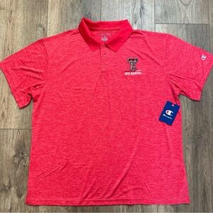 NWT! Champion Men’s Texas Tech Red Raiders Polo Shirt, Collegiate, Football, XL